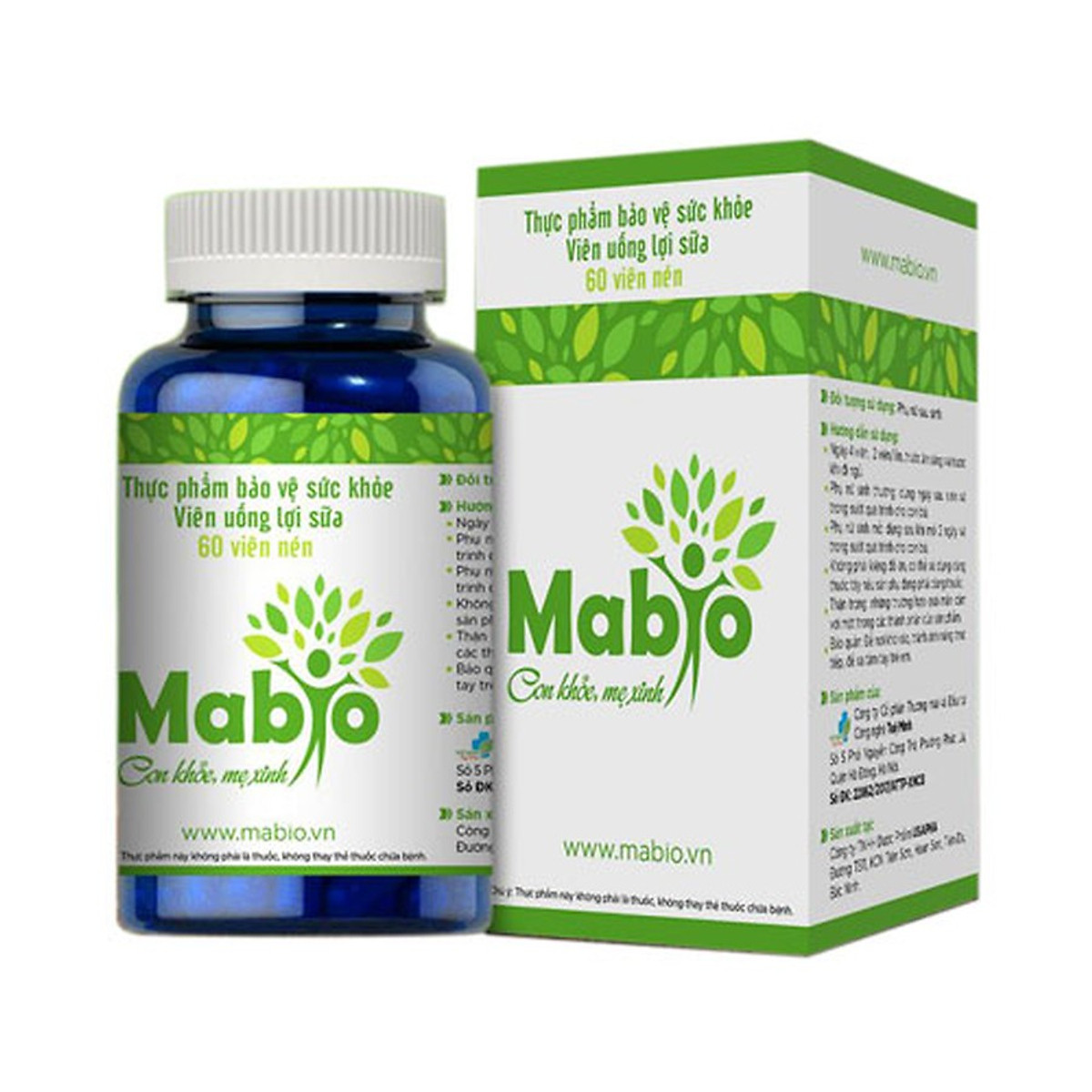 Combo 4 Hộp Viên uống lợi sữa Mabio, Tăng số lượng, chất lượng sữa mẹ, phục hồi sức khỏe sau sinh