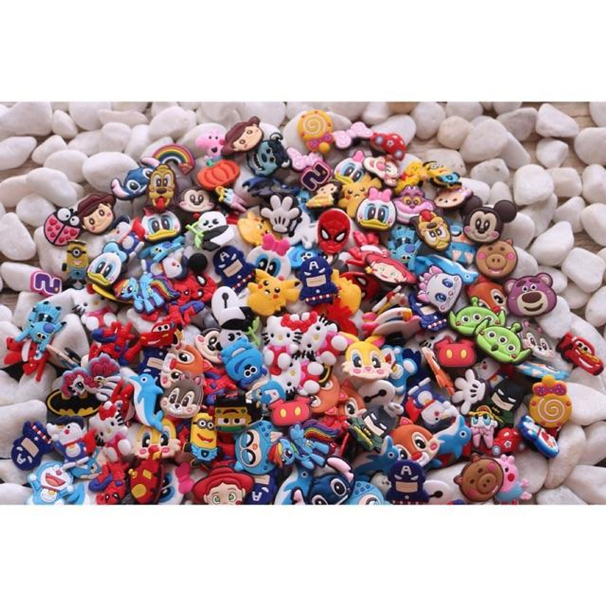 Set 8 phụ kiện sticker đáng yêu gắn dép/sục cực hot