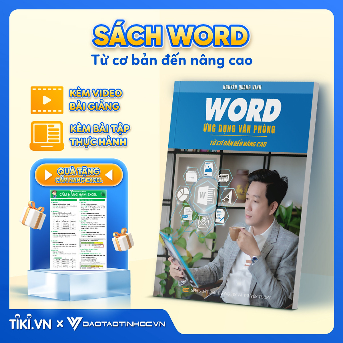 Sách Word ĐÀO TẠO TIN HỌC Ứng Dụng Văn Phòng Từ Cơ Bản Đến Nâng Cao Kèm Theo Khóa Học Online