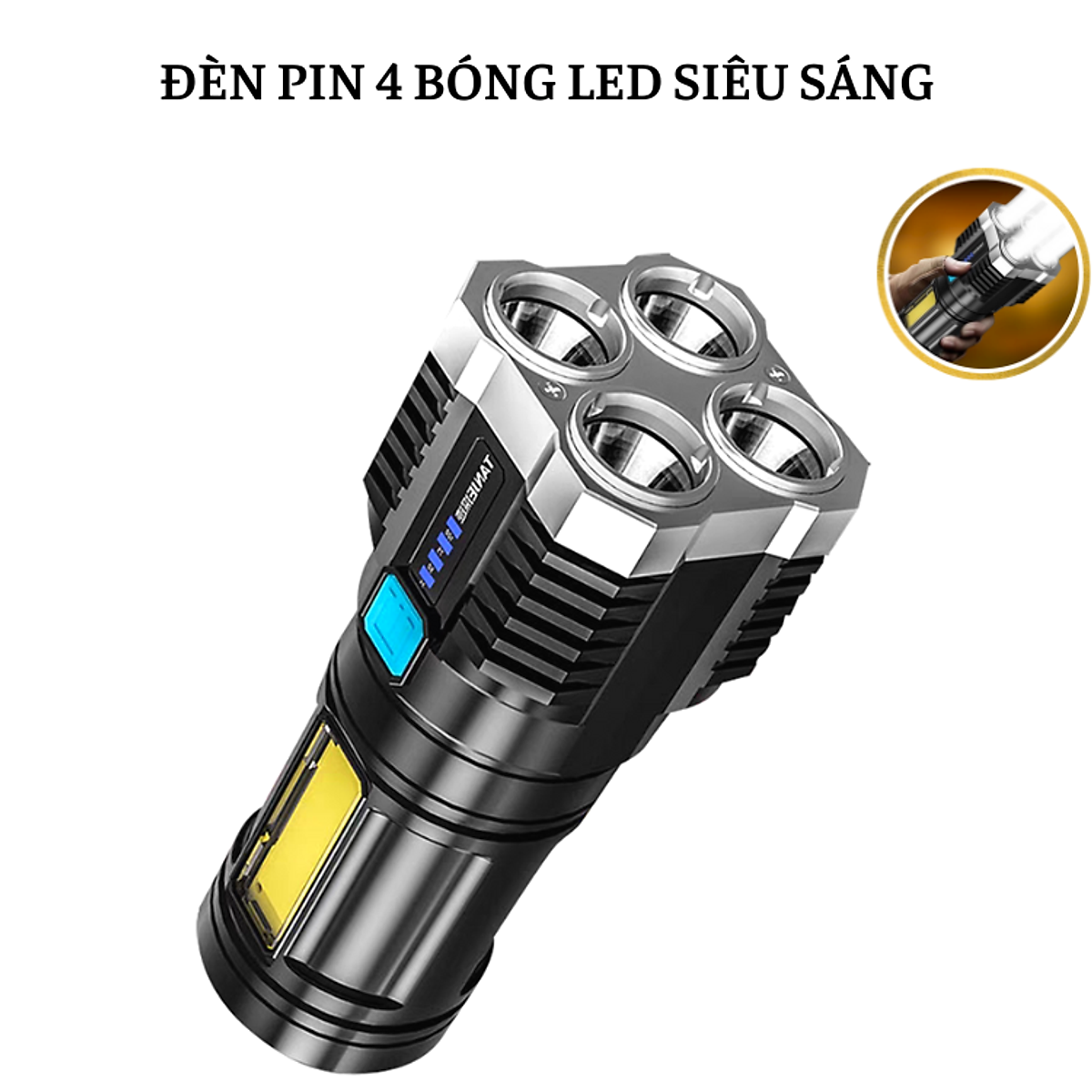 Mua Đèn pin cầm tay 4 bóng led siêu sáng chống nước -pin khỏe- chiếu xa ...