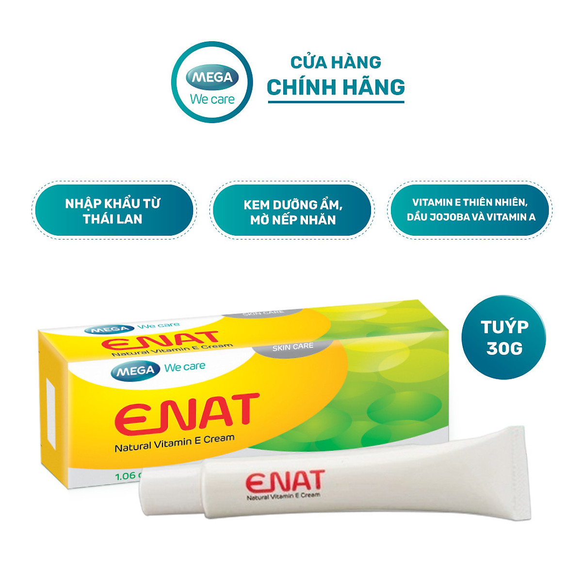 Mua ENAT NATURAL VITAMIN E CREAM (Tuýp/30g) Kem Dưỡng Ẩm, Mờ Vết Nhăn tại Mega We Care