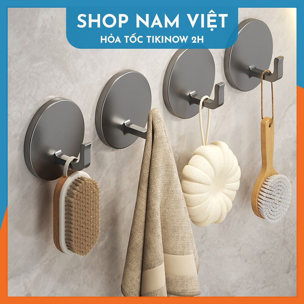 Móc Dán Inox Treo Đồ Nhà Tắm Tiện Lợi