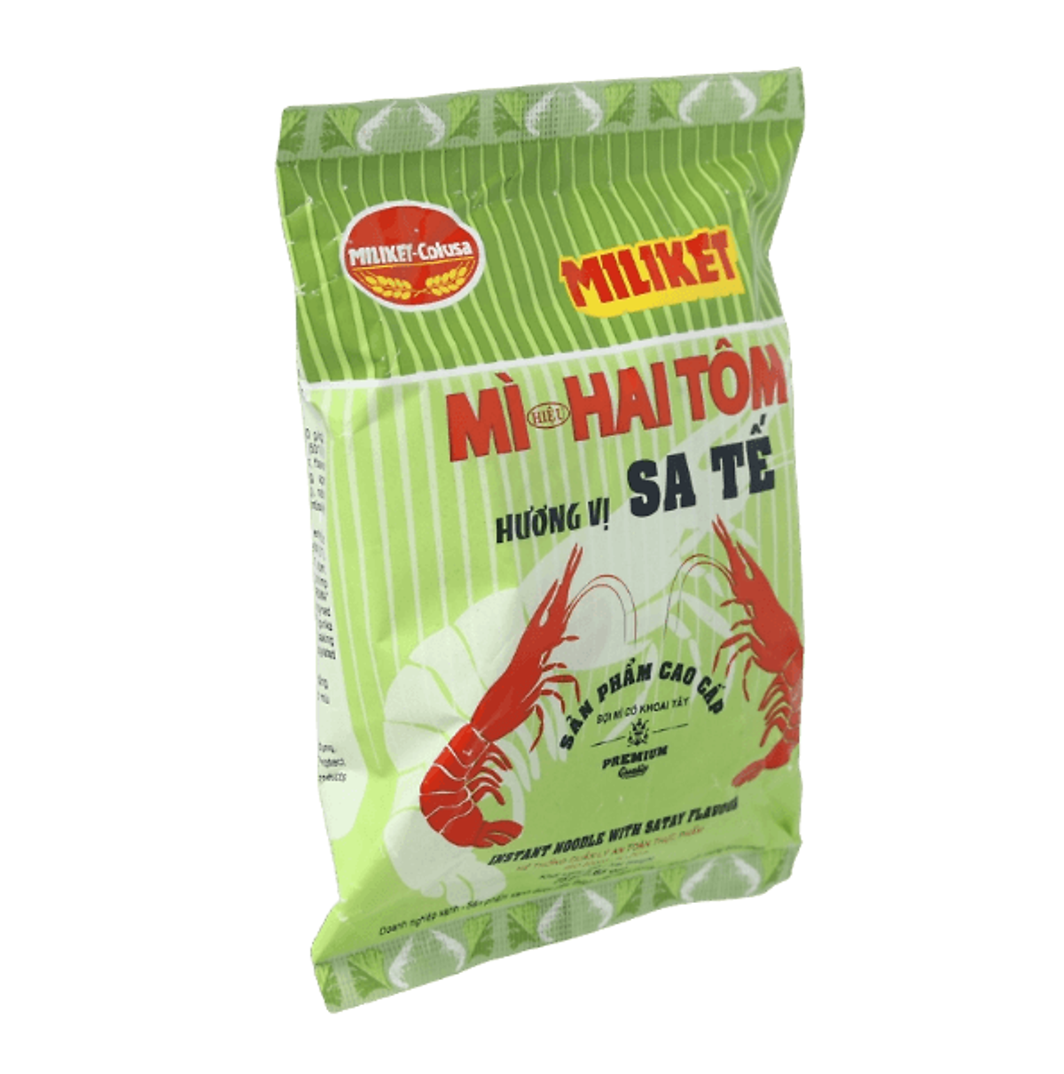 Thùng 30 Gói Mì Hai Tôm Vị Tôm Sa Tế Cao Cấp Miliket 75g