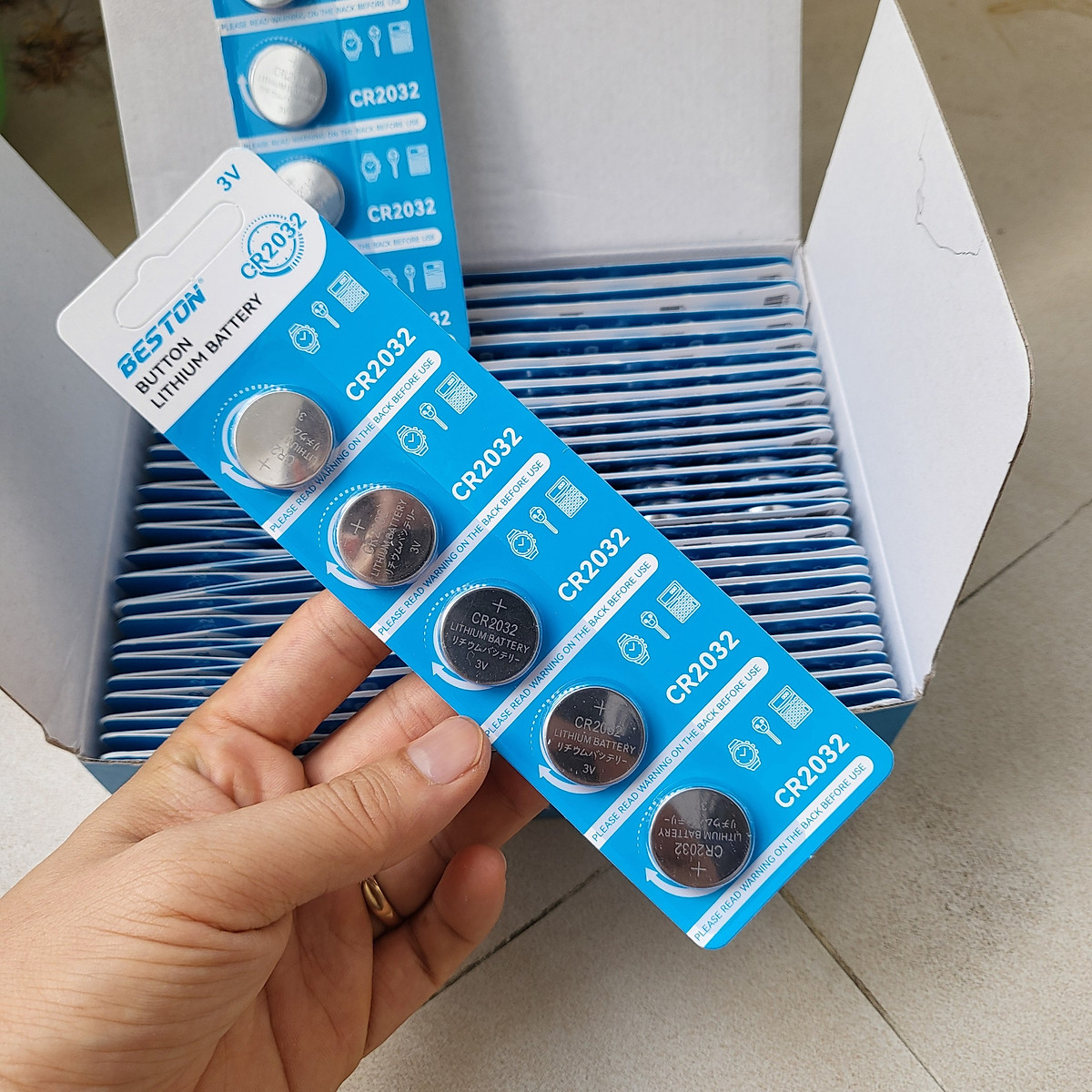 Pin nút Beston CR2032 CR2016 CR2025 CR1632 CR2450 - Vỉ 5 viên Pin 3V dùng cho điều khiển ô tô smarkey cmos