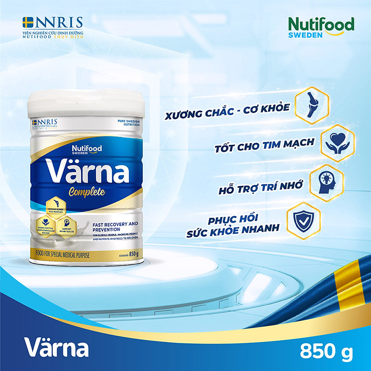 Sữa Bột Värna Complete lon 850g