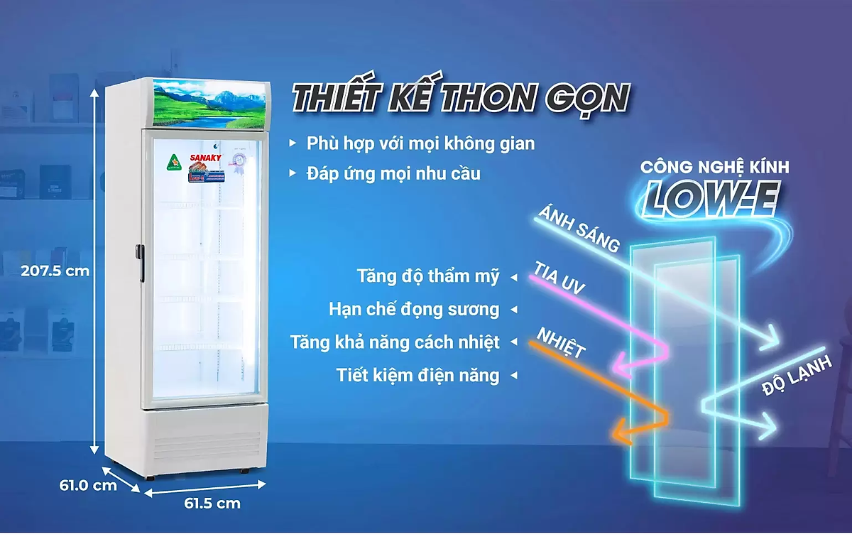 TỦ MÁT INVERTER SANAKY 400 LÍT VH-4089K3 ĐỒNG (LOW-E) (R600A) (HÀNG CHÍNH HÃNG) (CHỈ GIAO HCM)