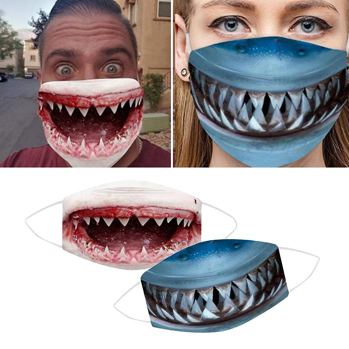 Mua 2x 3D Printed Funny Face Mask Breathable Washable Mouth Protection Reusable tại Magideal Mua 2x 3D Printed Funny Face Mask Breathable Washable Mouth Protection Reusable tại Magideal