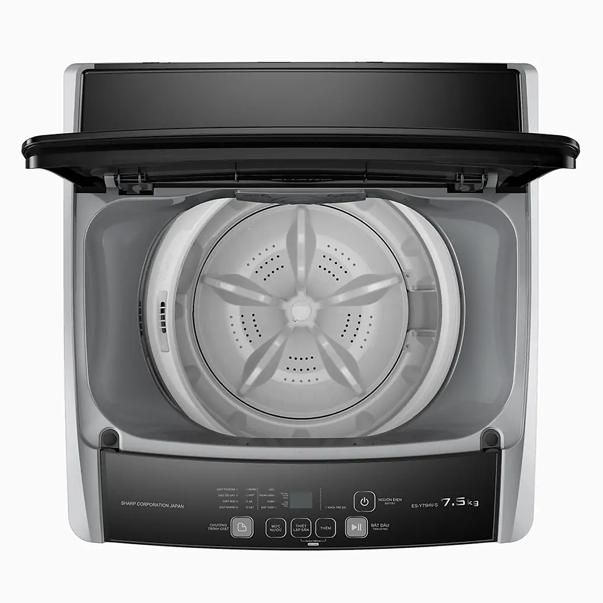 Máy giặt Sharp 7.5kg ES-Y75HV-S 5 chương trình giặt - Hàng chính hãng (Chỉ giao HCM)