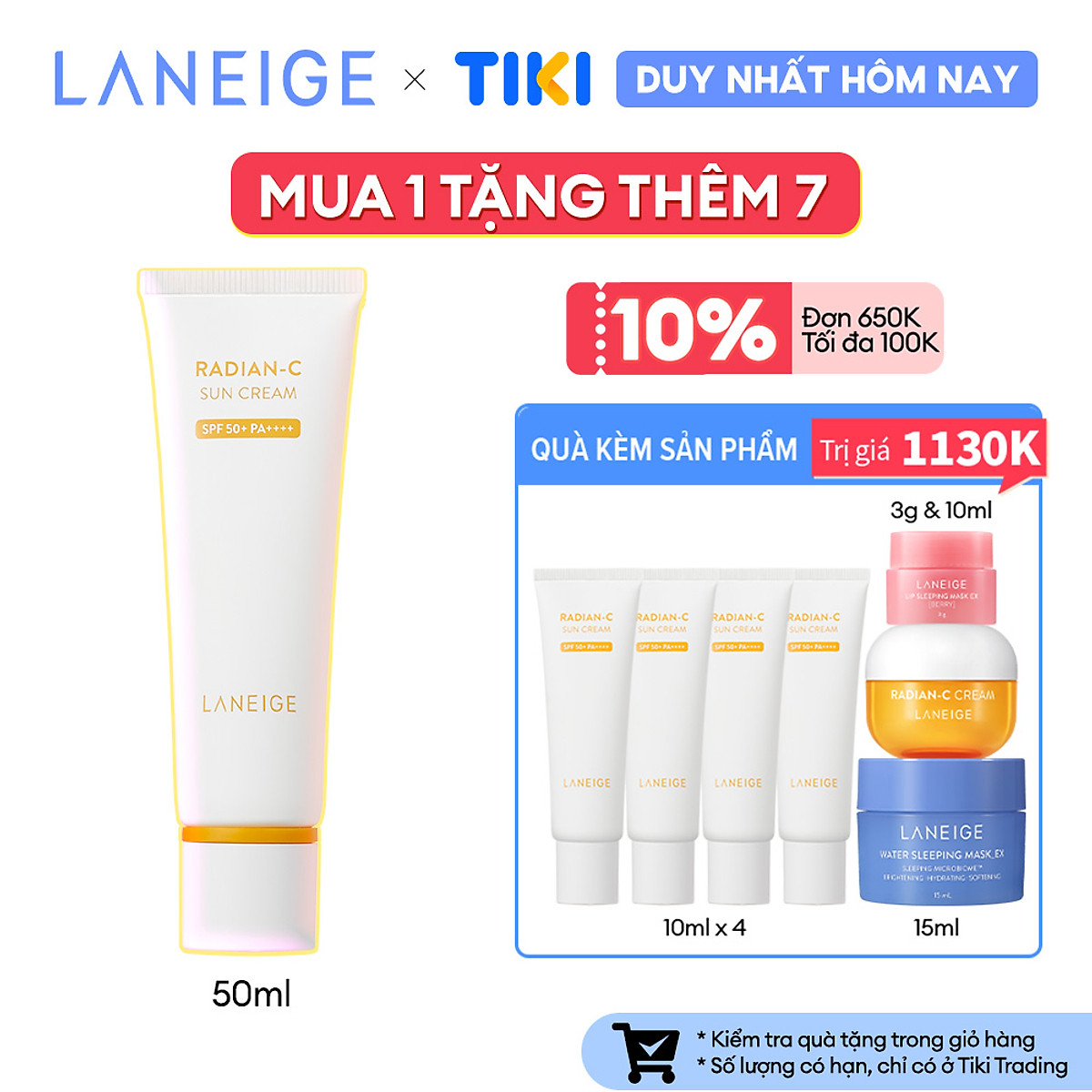 Kem Chống Nắng Laneige Radian-C Sun Cream 50ml