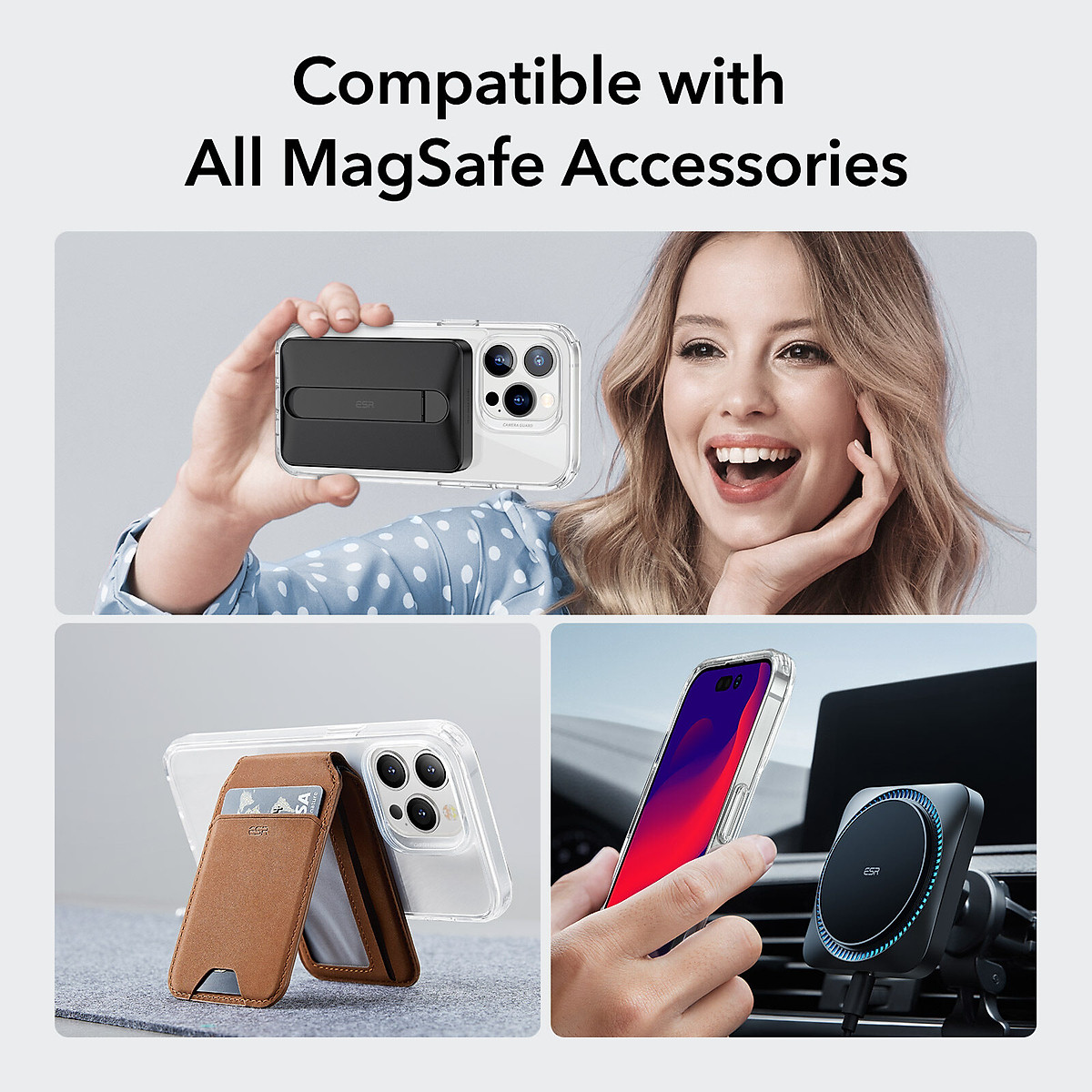 Ốp Lưng dành cho iPhone 14 / 14 Plus/ 14 Pro / 14 Pro Max ESR Classic Hybrid Case with HaloLock - Hàng Chính Hãng