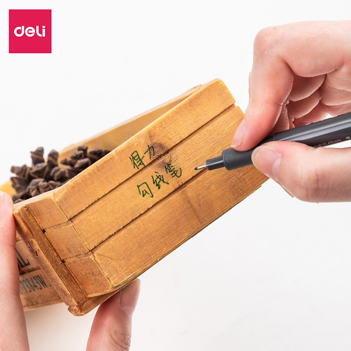 Bút Đi Nét Deli - Ngòi Bọc Kim Loại 0.5Mm - Màu Gốc Nước - 9 Màu 9 Chiếc/Hộp - 1 Hộp - S572