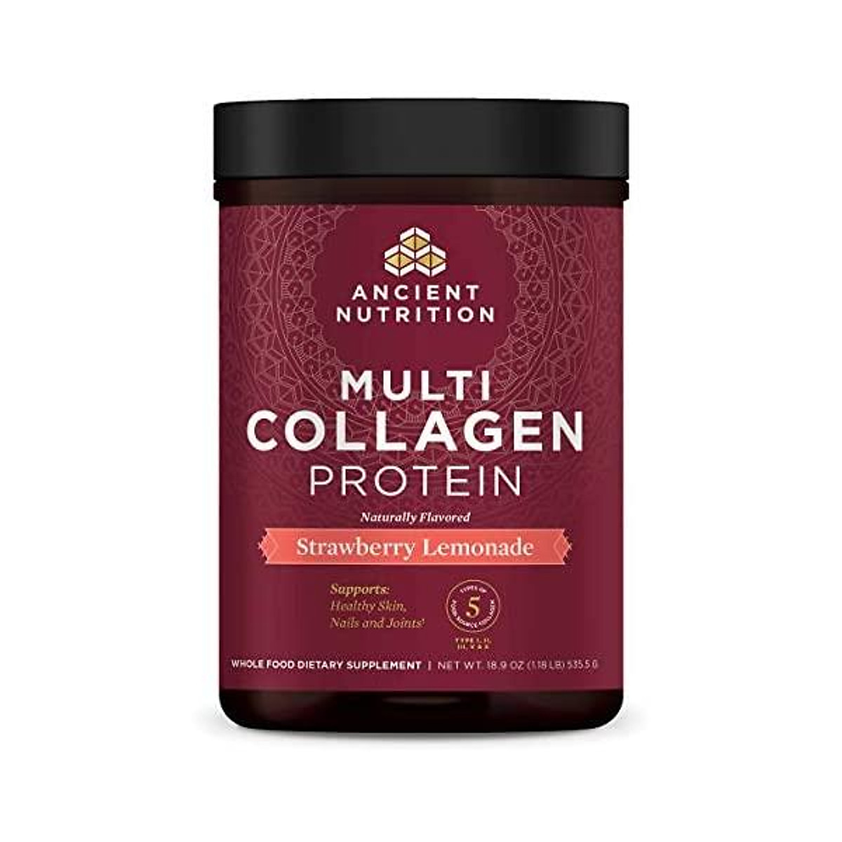 Mua Ancient Nutrition Multi Collagen Protein Powder, Strawberry Lemonade,  Formulated by Dr. Josh Axe, Hydrolyzed Collagen Supplement Supports Joints,  Hair, Skin and Gut Health, 