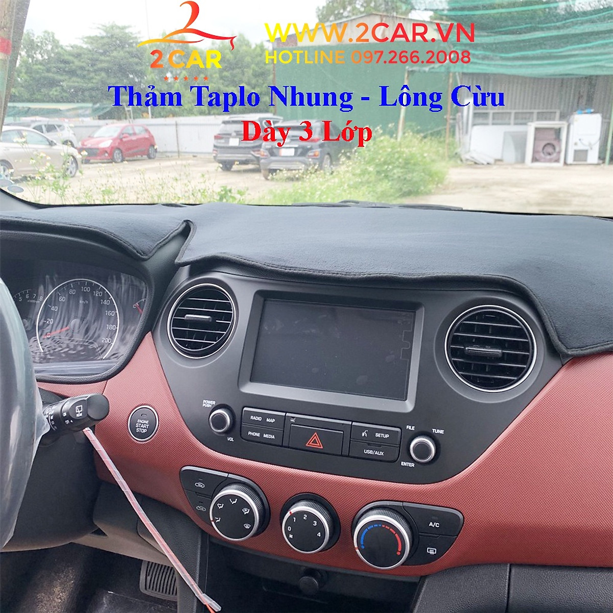 Thảm Taplo Nhung Xe Toyota Raize 2022, chống nóng tốt, chống trơn trượt, vừa khít theo xe