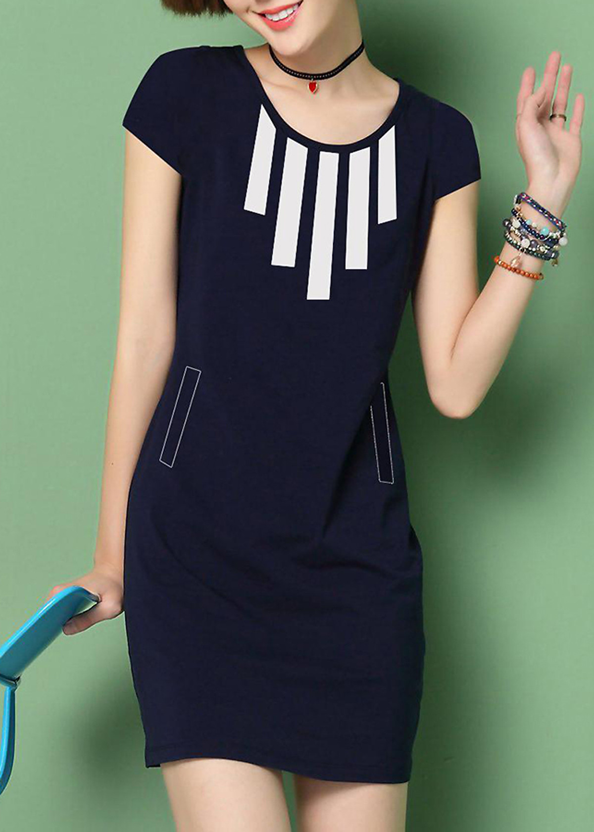 Đầm Cho Người Mập Đủ Size A7 - Xanh Đen