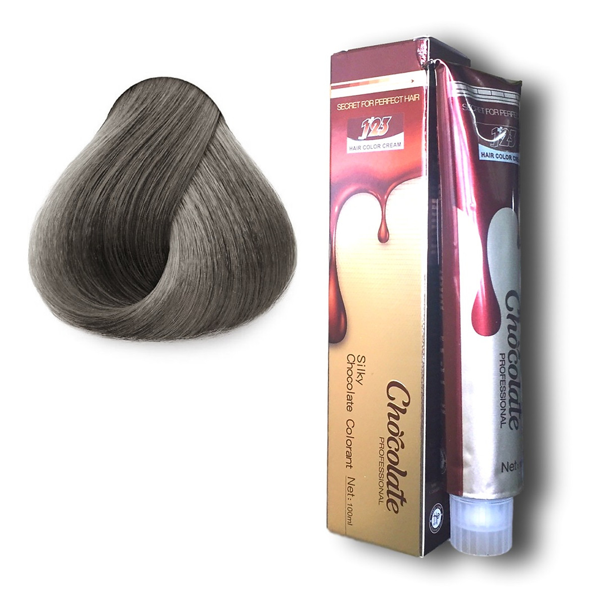Thuốc nhuộm tóc màu xám khói hương Socola (9.11) 123 Chocolate Color Cream 100ml