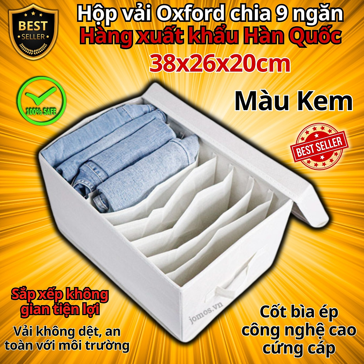 Hộp đựng đồ chia ngăn 9 và 16 ngăn sắp xếp quần áo Danido - Khay đựng đồ chia ngăn tiện ích, chất liệu cao cấp