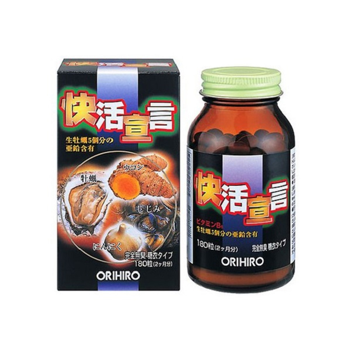 Thực phẩm chức năng tăng cường sinh lý nam giới, thải độc gan: Tinh chất hàu tươi, tỏi, nghệ Orihiro Nhật Bản (180 viên)