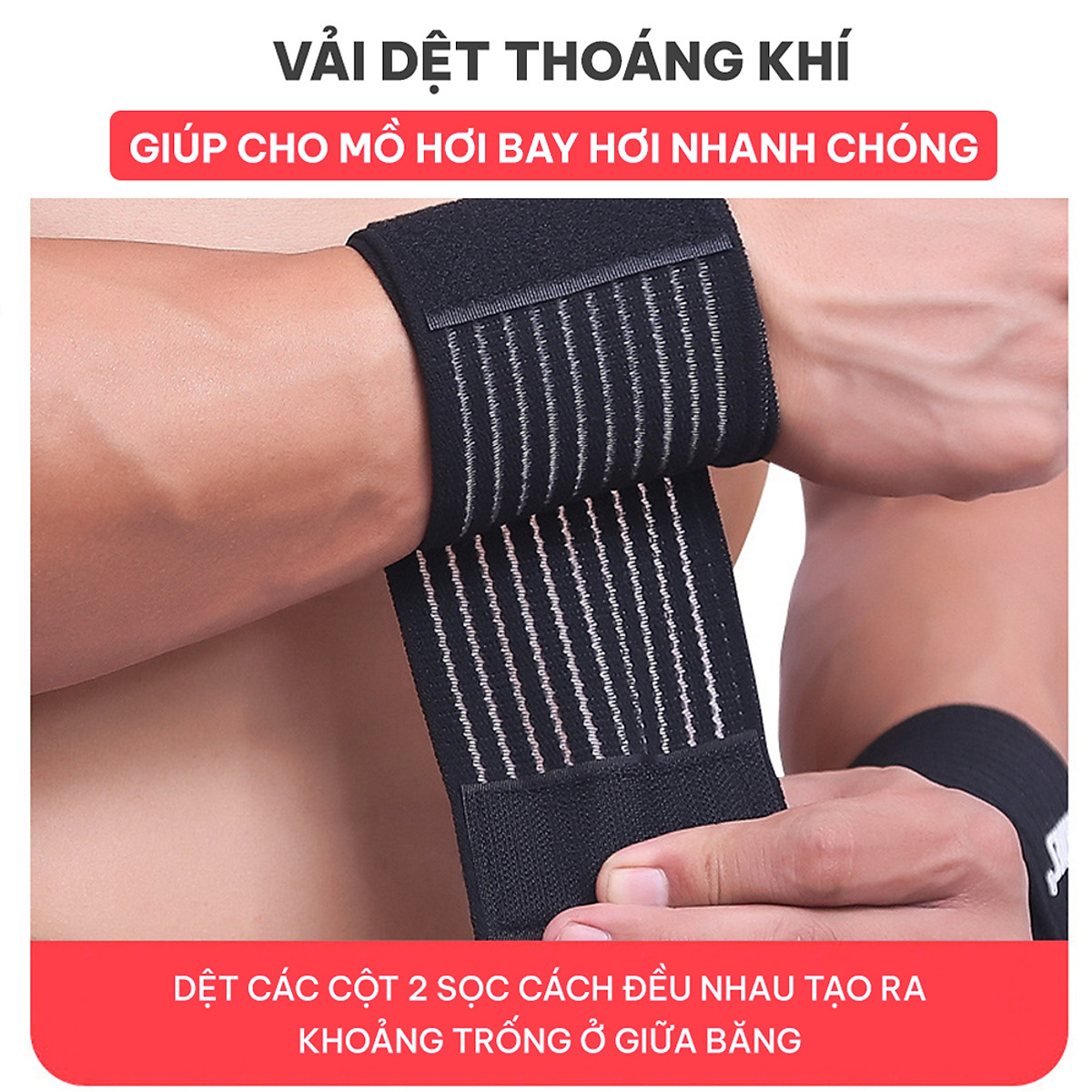 Quấn cổ tay thể thao GoodFit GF307W tập tạ, chơi cầu lông, Tennis