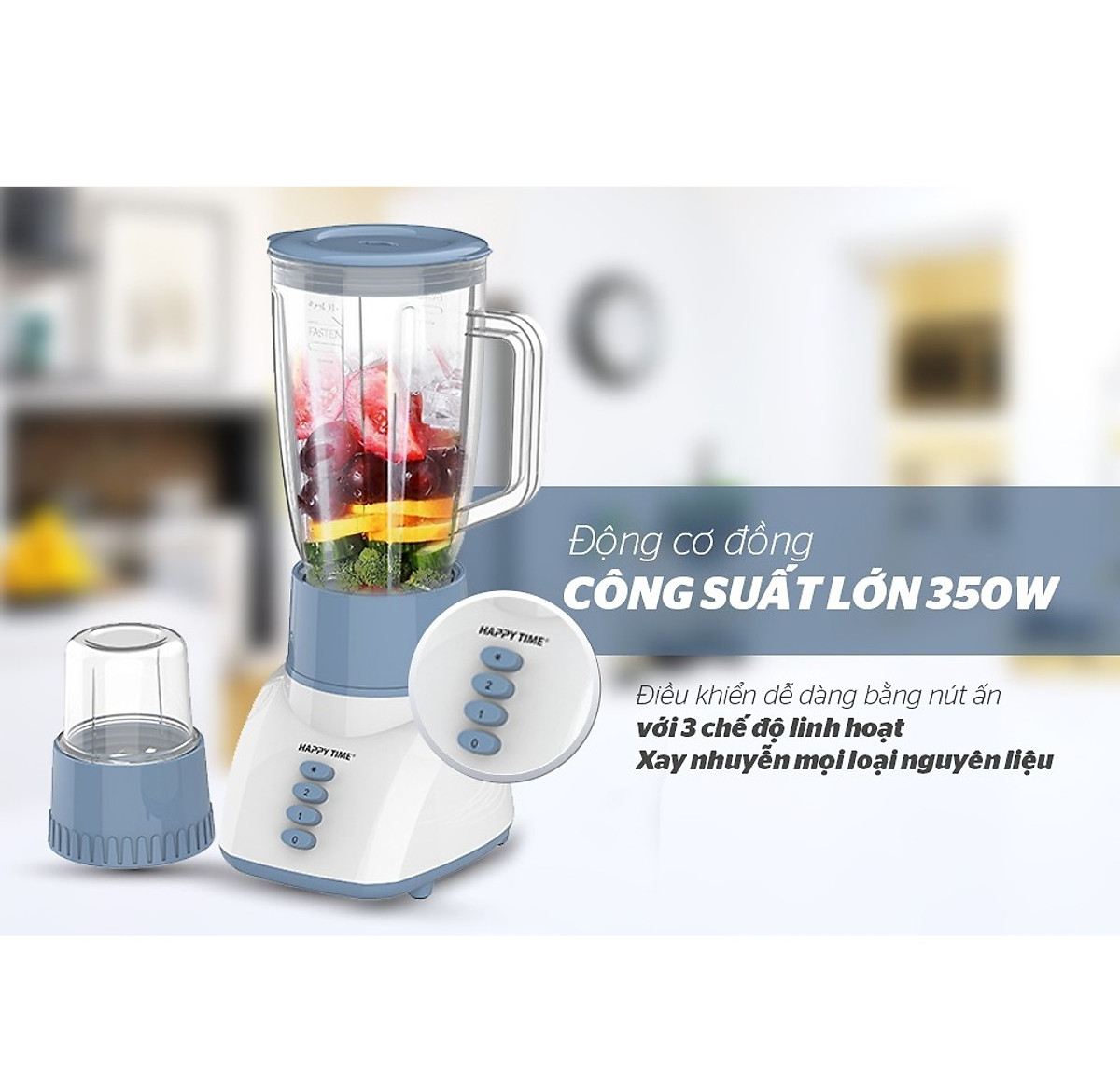 Máy Xay Sinh Tố Đa Năng Sunhouse HappyTime HTD5113 Cao Cấp - Hàng chính hãng