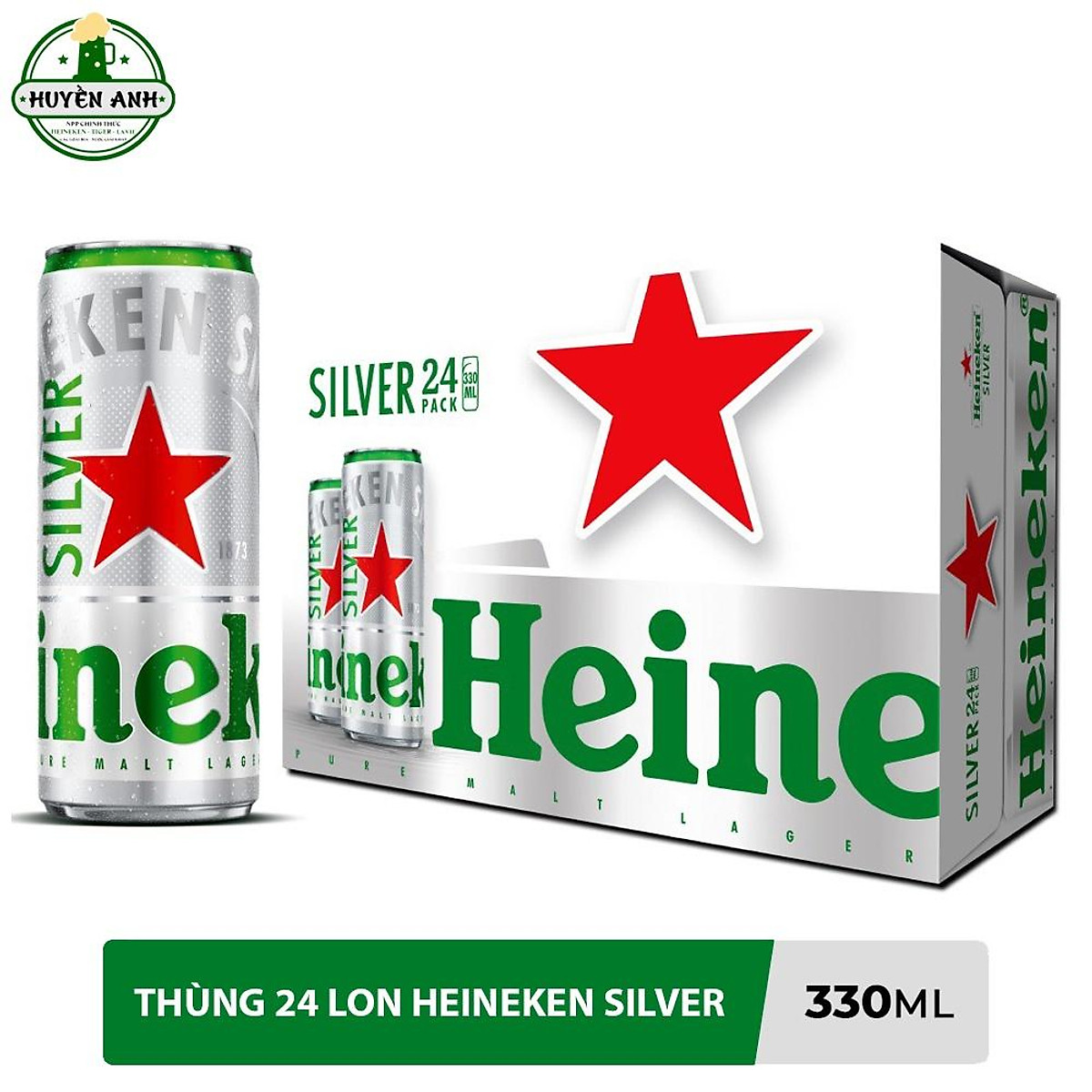 Bia Heineken Silver Lon Cao 330ml - 24 Lon - Bia Nội Địa