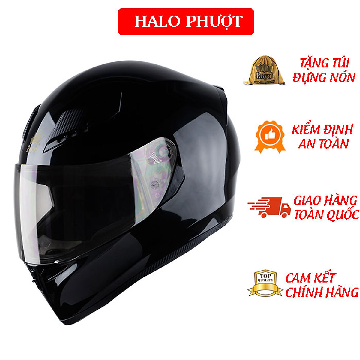 Mũ Bảo Hiểm Nguyên Đầu Royal M138B
