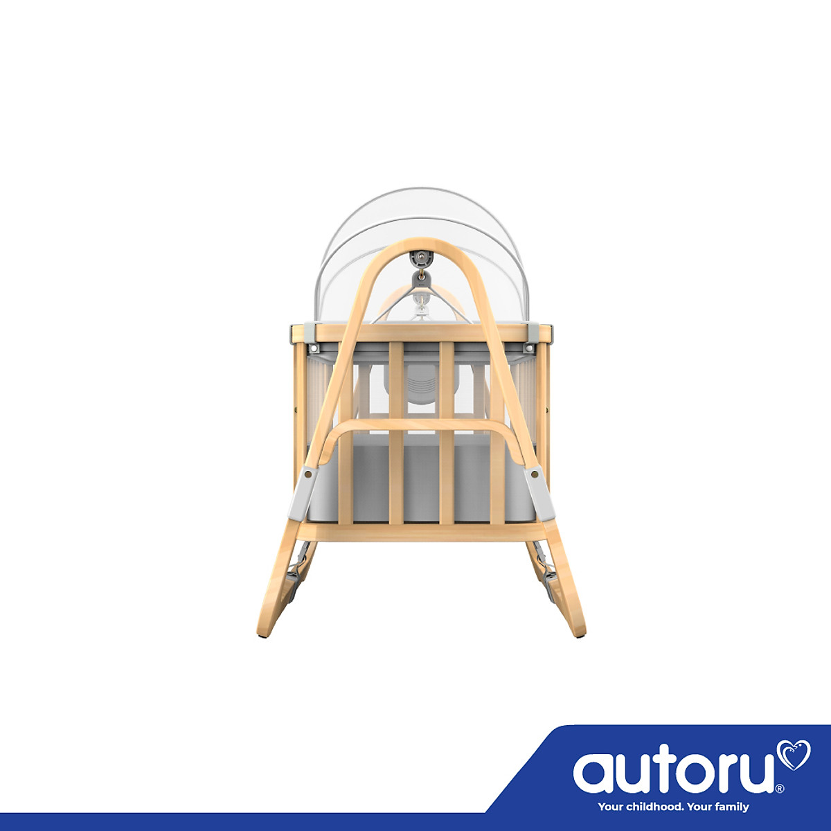 Nôi Gỗ Tự Động E4 - Nôi điện em bé đưa tự động bằng gỗ cao cấp - Thương hiệu Autoru. Bảo hành 12 tháng