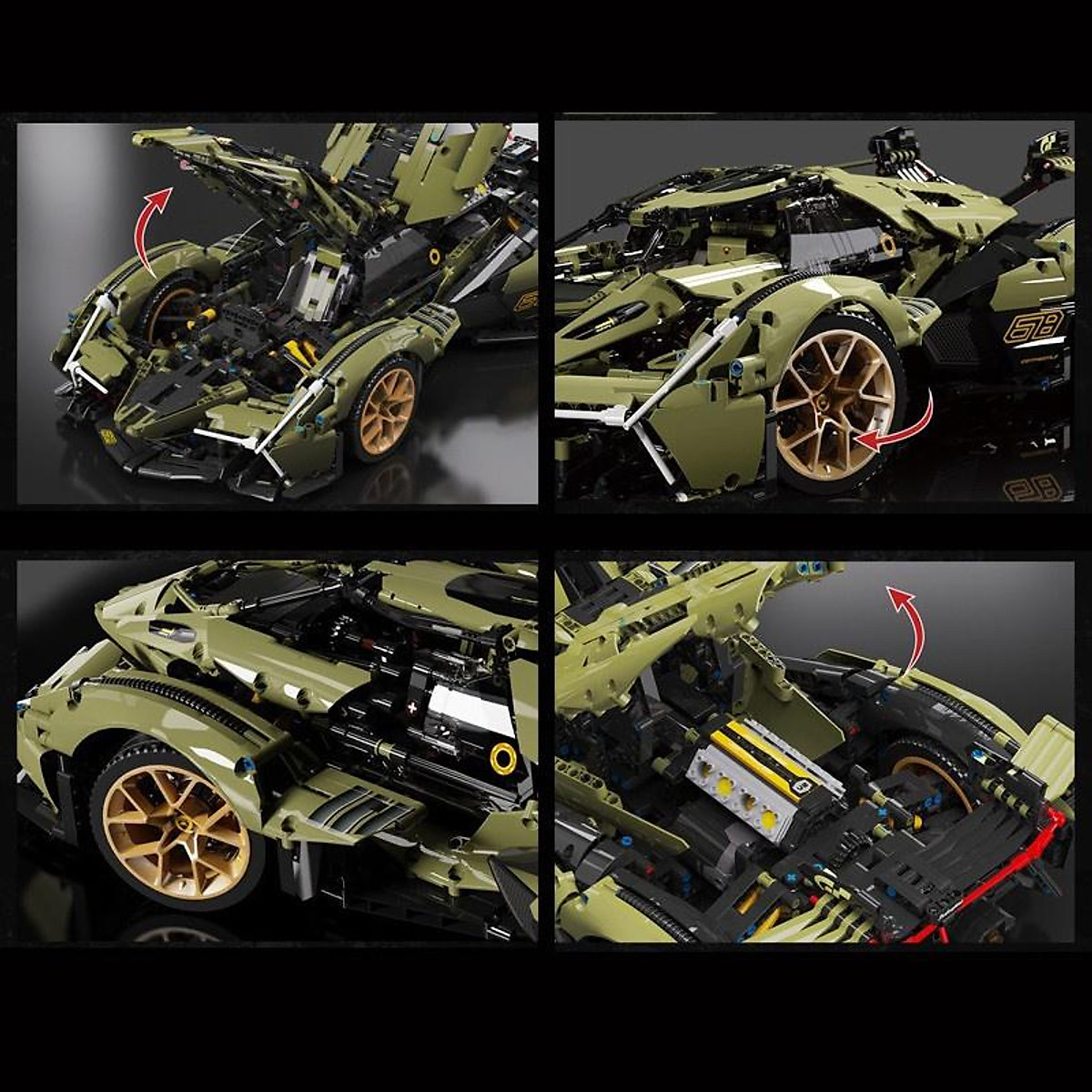 Đồ chơi lắp ráp kiểu lego : Siêu xe RC LAMBORGHINI LAMBO V12 VISION GT với  2527