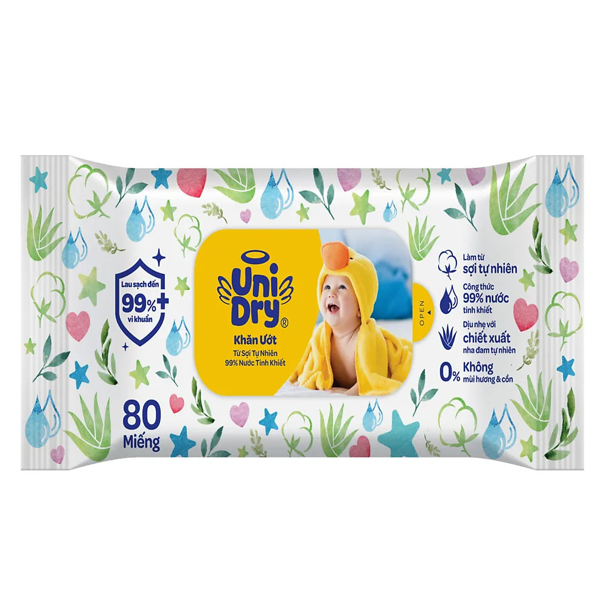 Combo 6 Khăn ướt em bé UniDry Baby WTP - 80 miếng