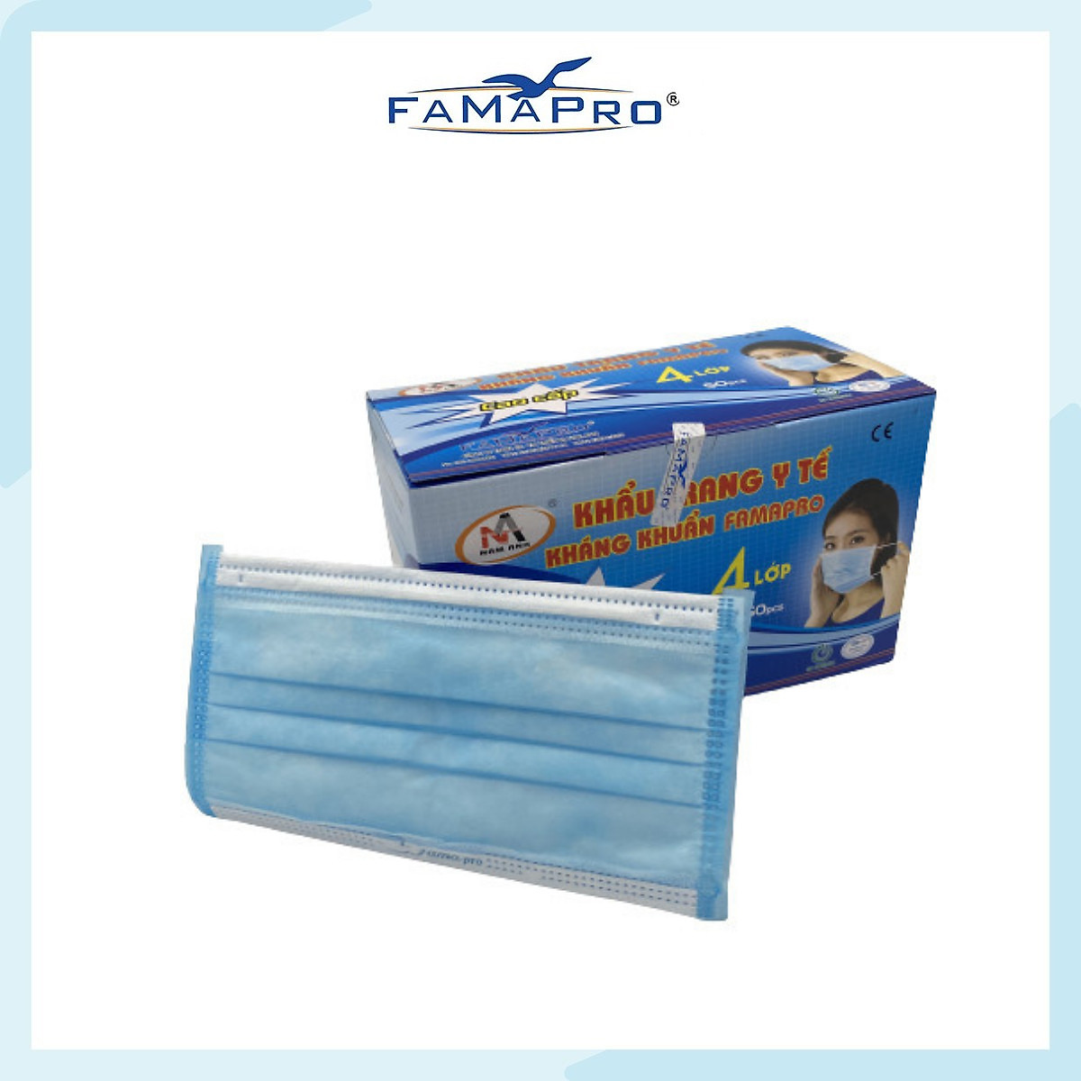 - Khẩu trang y tế kháng khuẩn 4 lớp Famapro (50 cái/ hộp)