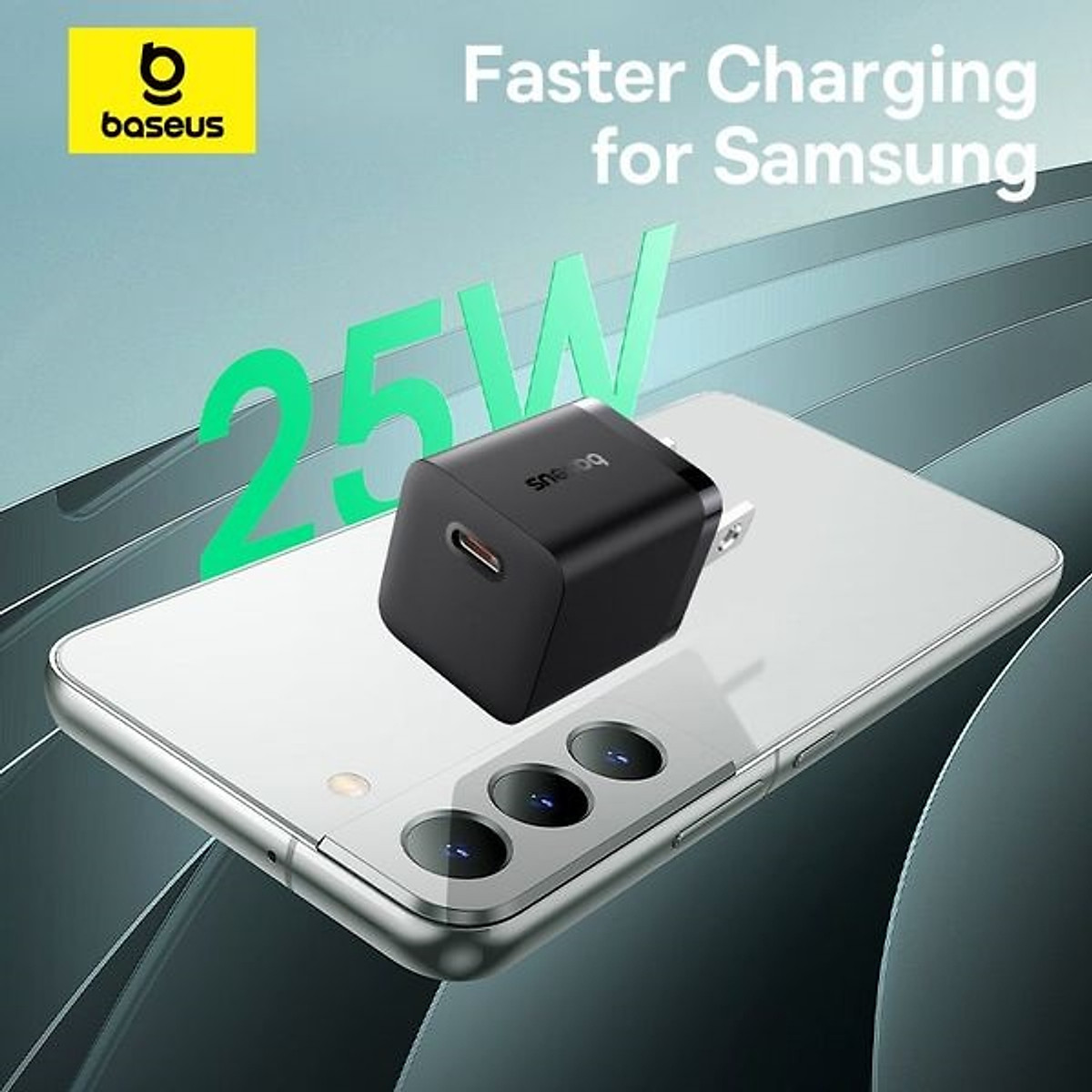 Bộ cốc sạc nhanh kèm cáp C to C Baseus Super Si Quick Charger 1C 25W Sets（PD/ QC3.0 Quick charger, With Cable) dùng cho sam sung S20, S21- Hàng chính hãng