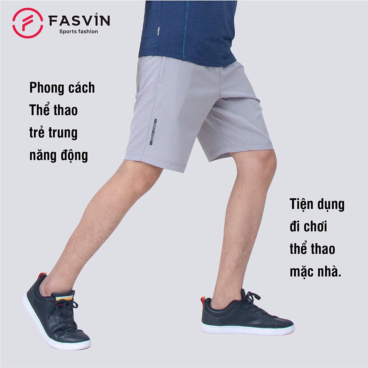 Quần đùi nam Fasvin Q21450.HN short thể thao vải gió chun trơn mát co giãn 4 chiều.
