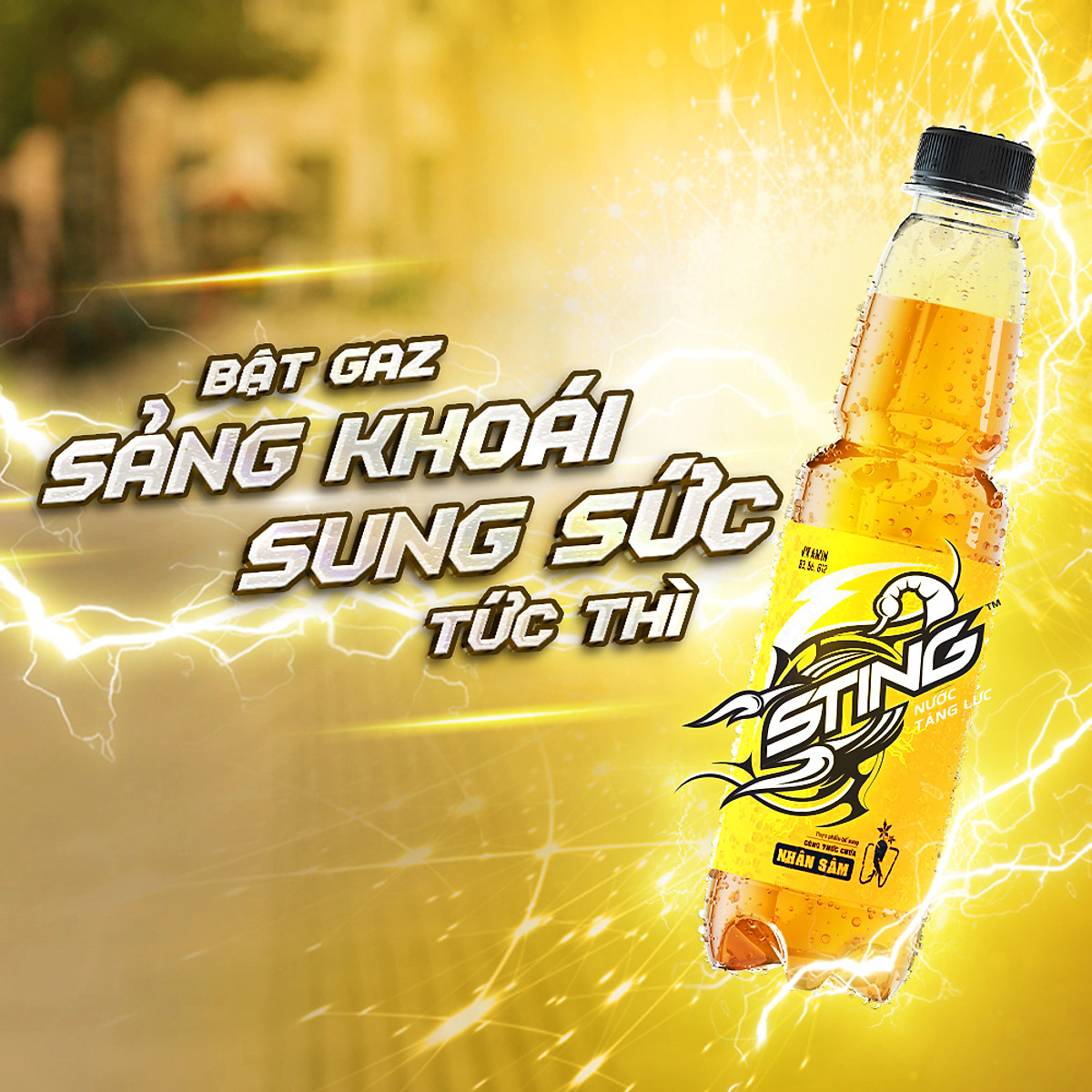 Lốc 6 Lon Nước Tăng Lực Sting Vàng (320ml/Lon)