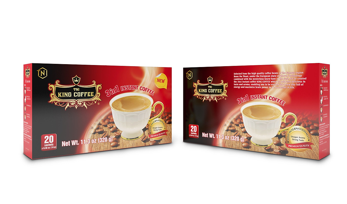 Cà Phê Hòa Tan 3IN1 KING COFFEE - Hộp 20 gói x 16g