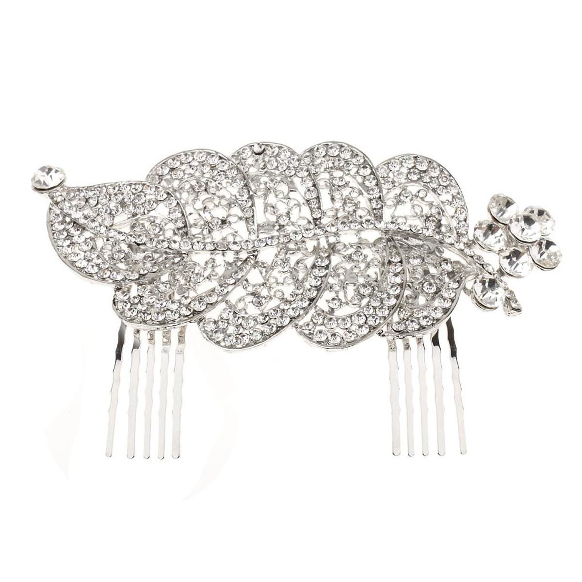 Rhinestone Leaf Pattern Hair Comb Wedding Bridal Hair Clip Headpieces - Phụ kiện thời trang khác Rhinestone Leaf Pattern Hair Comb Wedding Bridal Hair Clip Headpieces - Phụ kiện thời trang khác