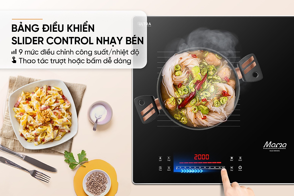 BẾP ĐÔI ĐIỆN TỪ SUNHOUSE MAMA MMB-88HL - Hàng chính hãng