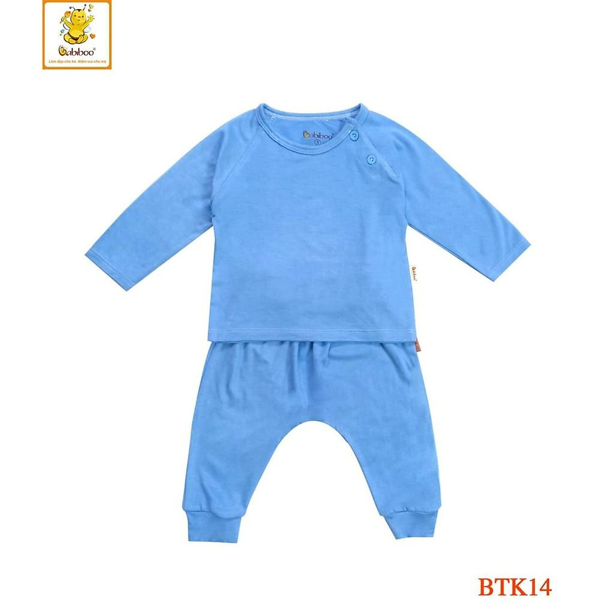 Bộ sơ sinh dài tay cài vai xéo visco cao cấp BKT14