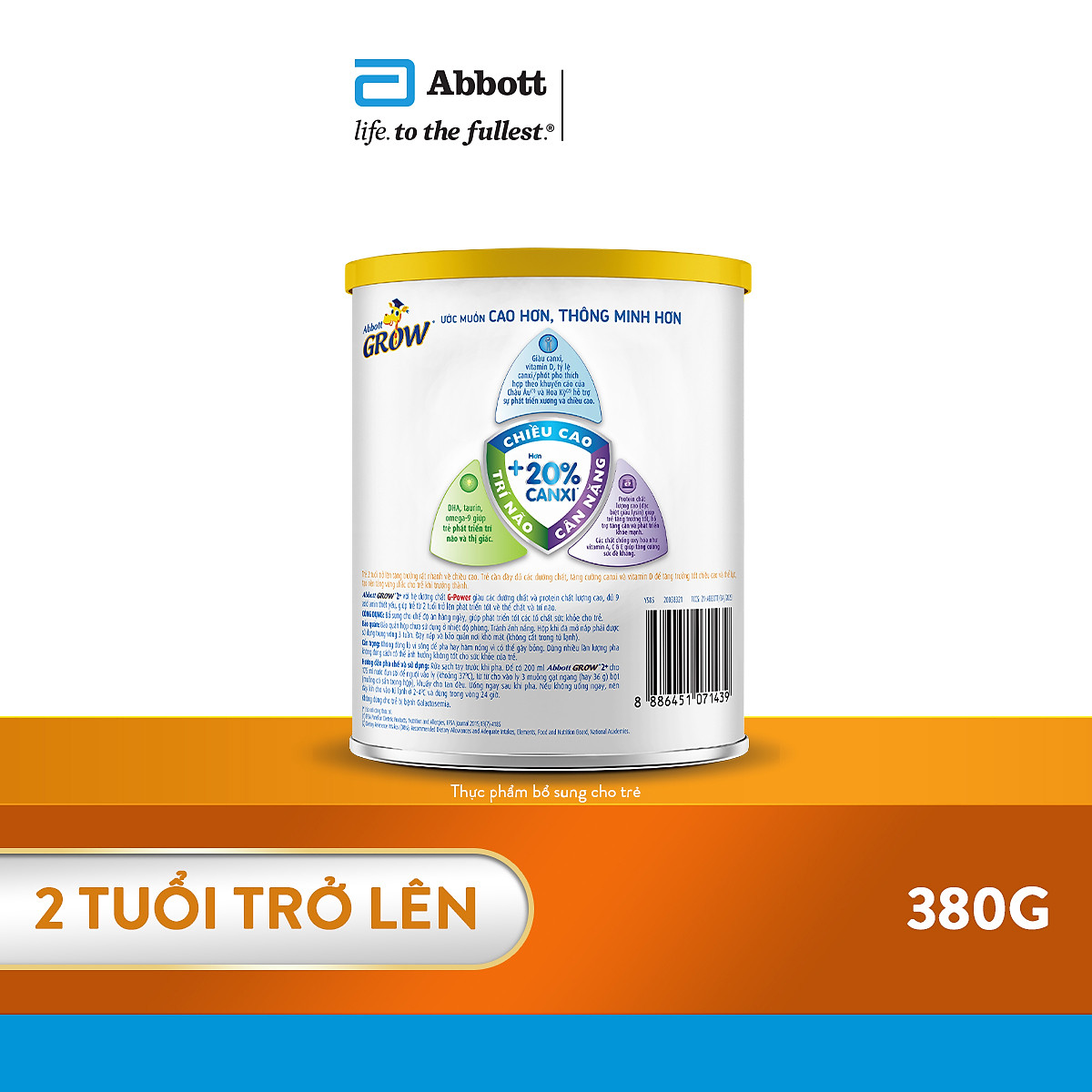 Sữa Abbott Grow 2+ 380g cho trẻ từ 2 tuổi trở lên