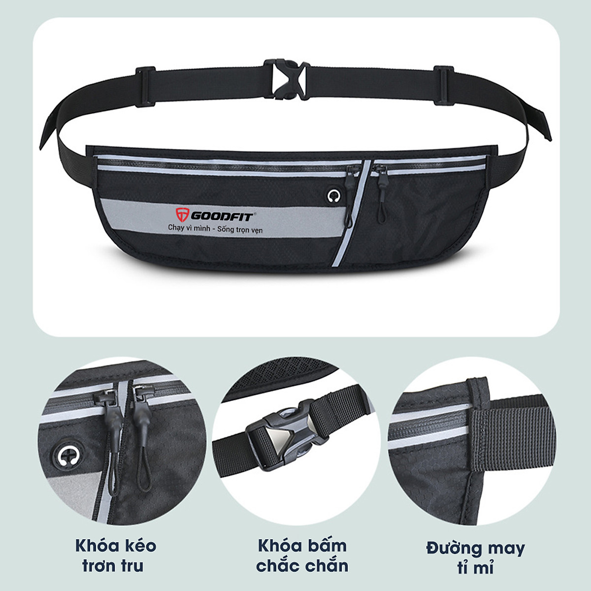 Đai chạy bộ, túi đeo hông đựng điện thoại, đựng nước GoodFit GF122RB
