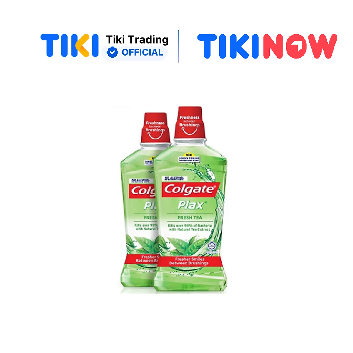 Bộ đôi Nước súc miệng Colgate diệt 99% vi khuẩn Plax trà xanh 500ml/chai