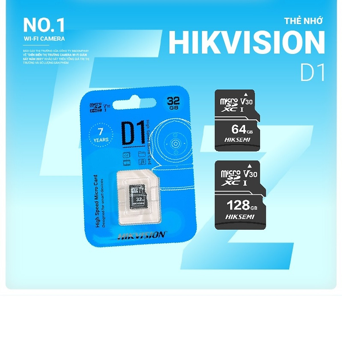 Thẻ Nhớ Micro SD Hikvision 128G-64GB-32G chuẩn Class 10, Thẻ nhớ camera, Thẻ nhớ điện thoại - hàng chính hãng
