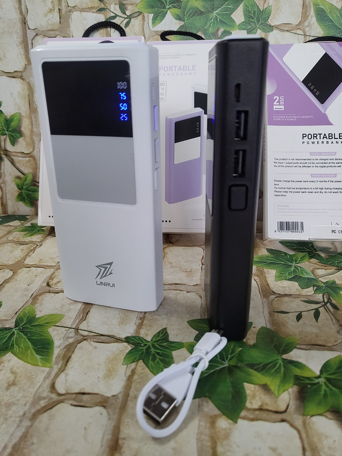 Pin Sạc Dự Phòng LINRUI LR004 10000mAh 2 Cổng USB Sạc 2 Thiết BỊ Cùng Lúc Tiện Lợi - Hàng Chính Hãng - Màu Ngẫu Nhiên