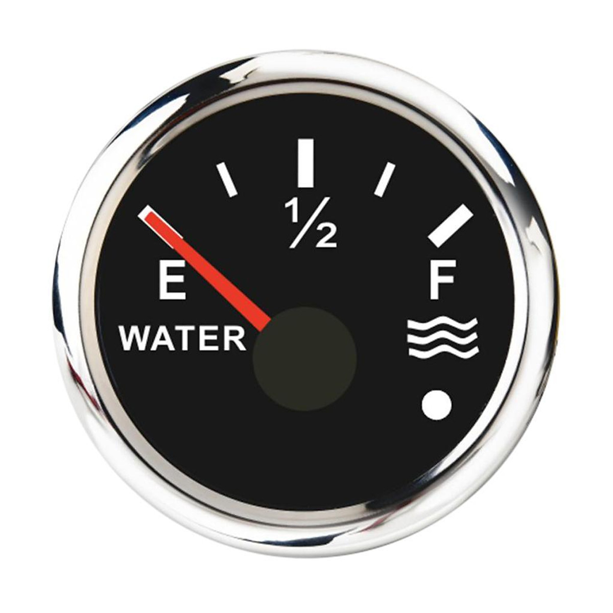 Water Level Gauge Boat Water Tank Level Gauge 12/24V 52mm Black/Chromed