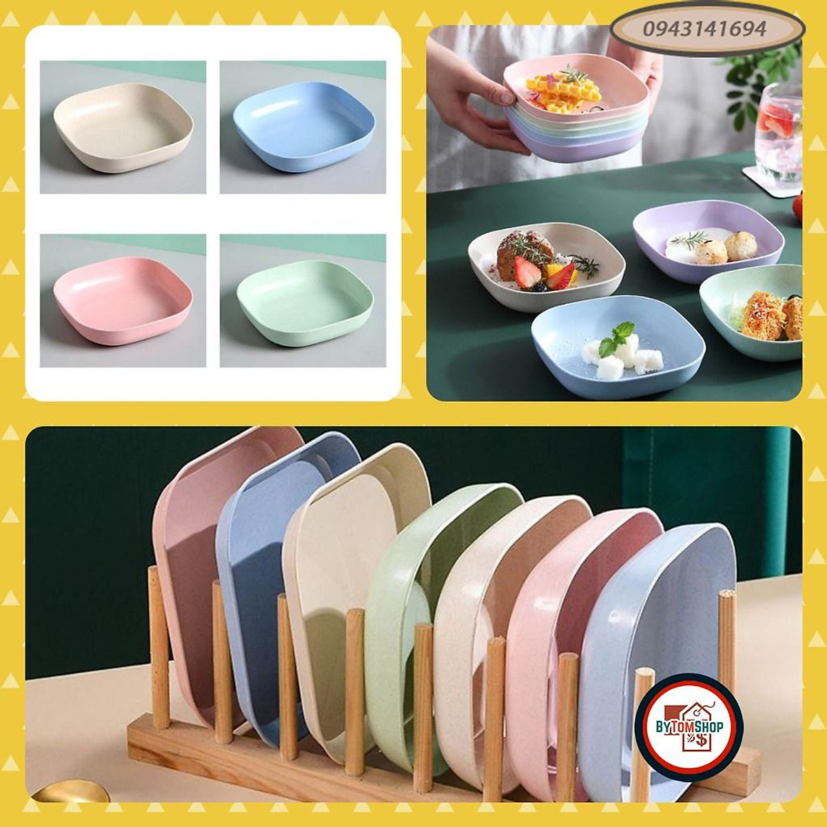 Set 8 chiếc đĩa lúa mạch mẫu mới tone màu pastel / Combo đĩa 8 ...