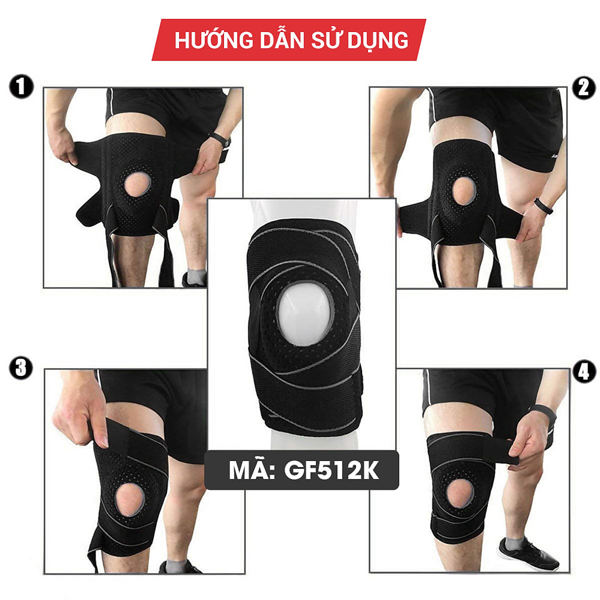 Bó gối thể thao, bảo vệ bó gối tập gym, chơi thể thao chính hãng Goodfit GF51XK
