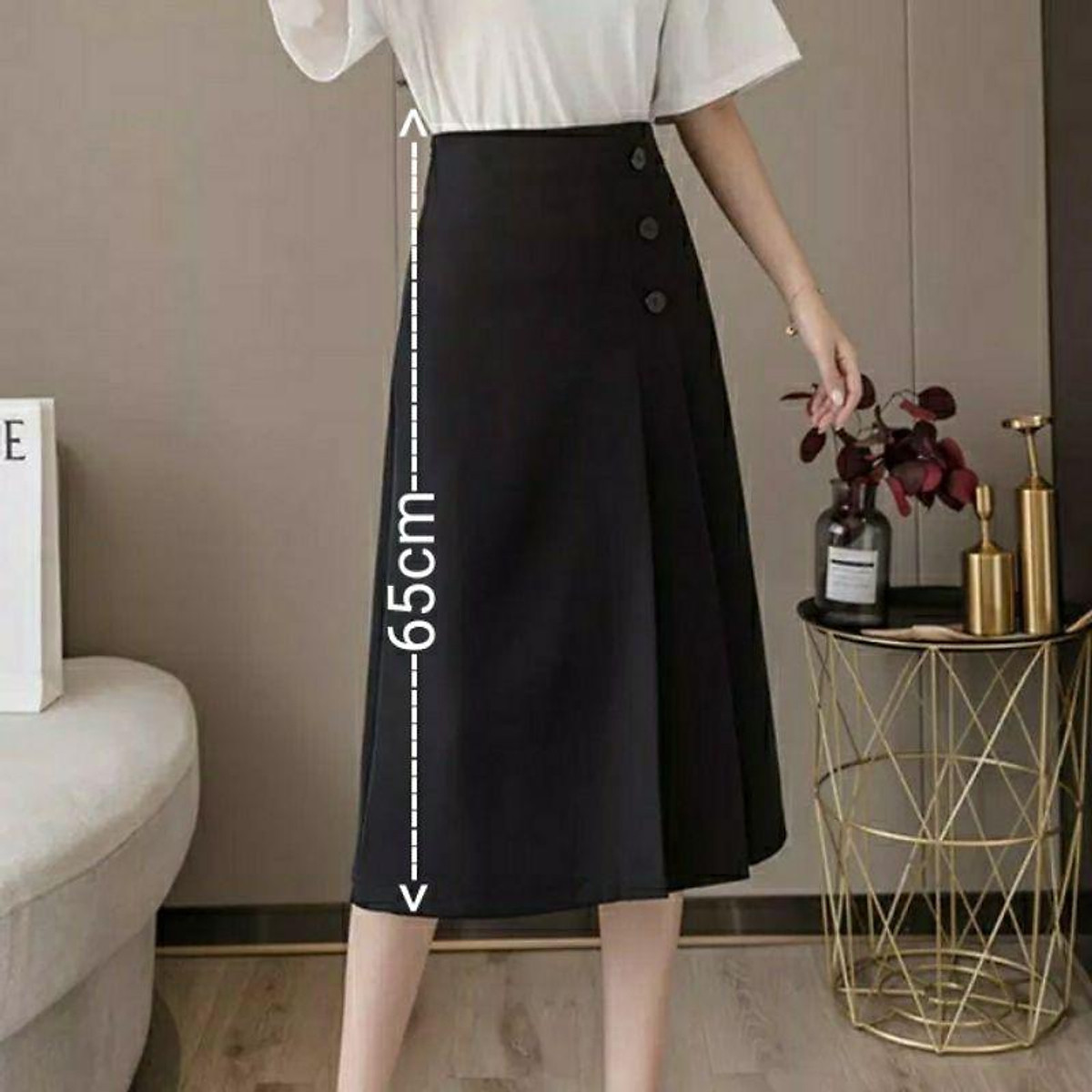 Mua Chân váy công sở dài qua gối ĐenM tại Thời trang nữ Miloshop #22 Mua Chân váy công sở dài qua gối ĐenM tại Thời trang nữ Miloshop