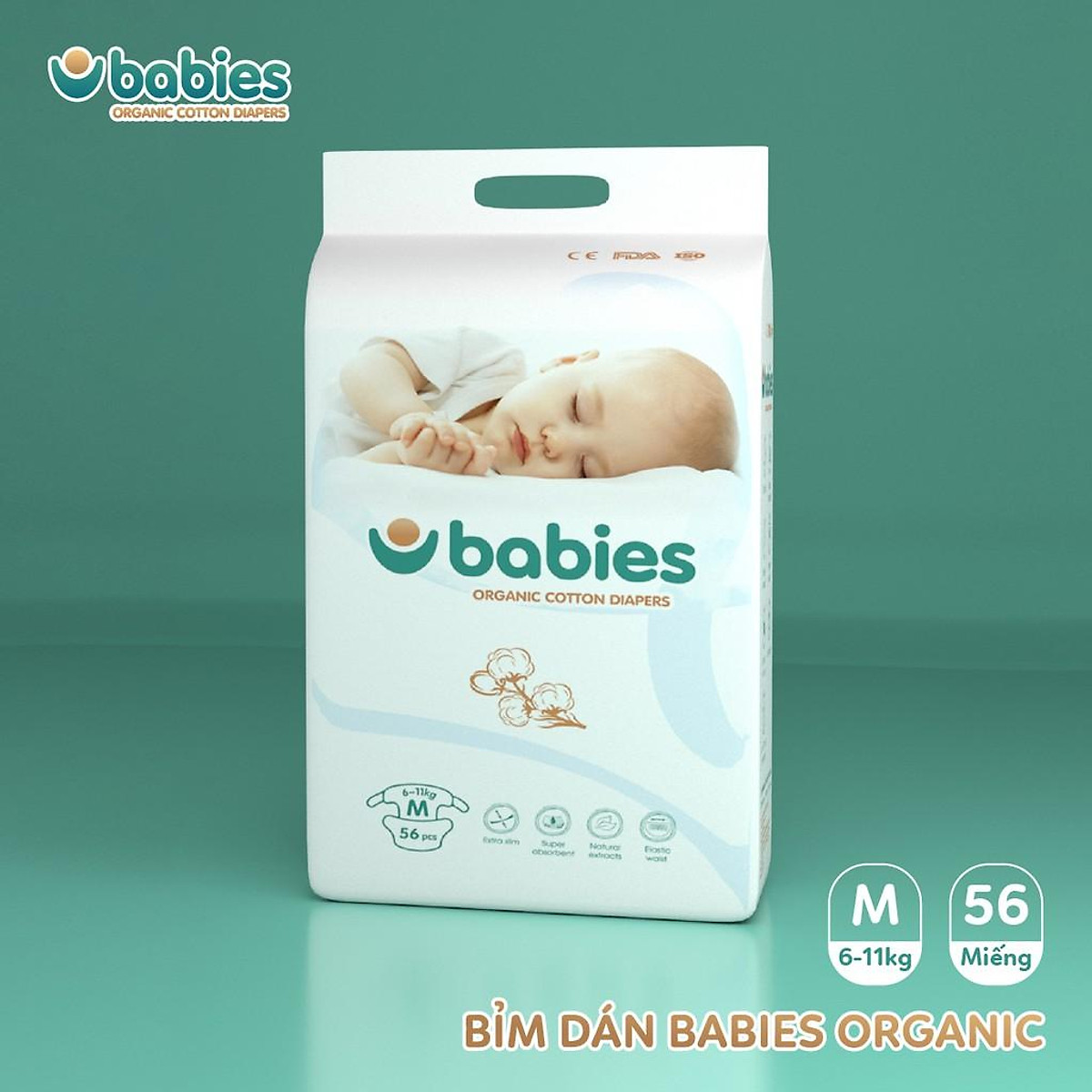 Tã Bỉm Dán Babies Organic S66 M56 L46