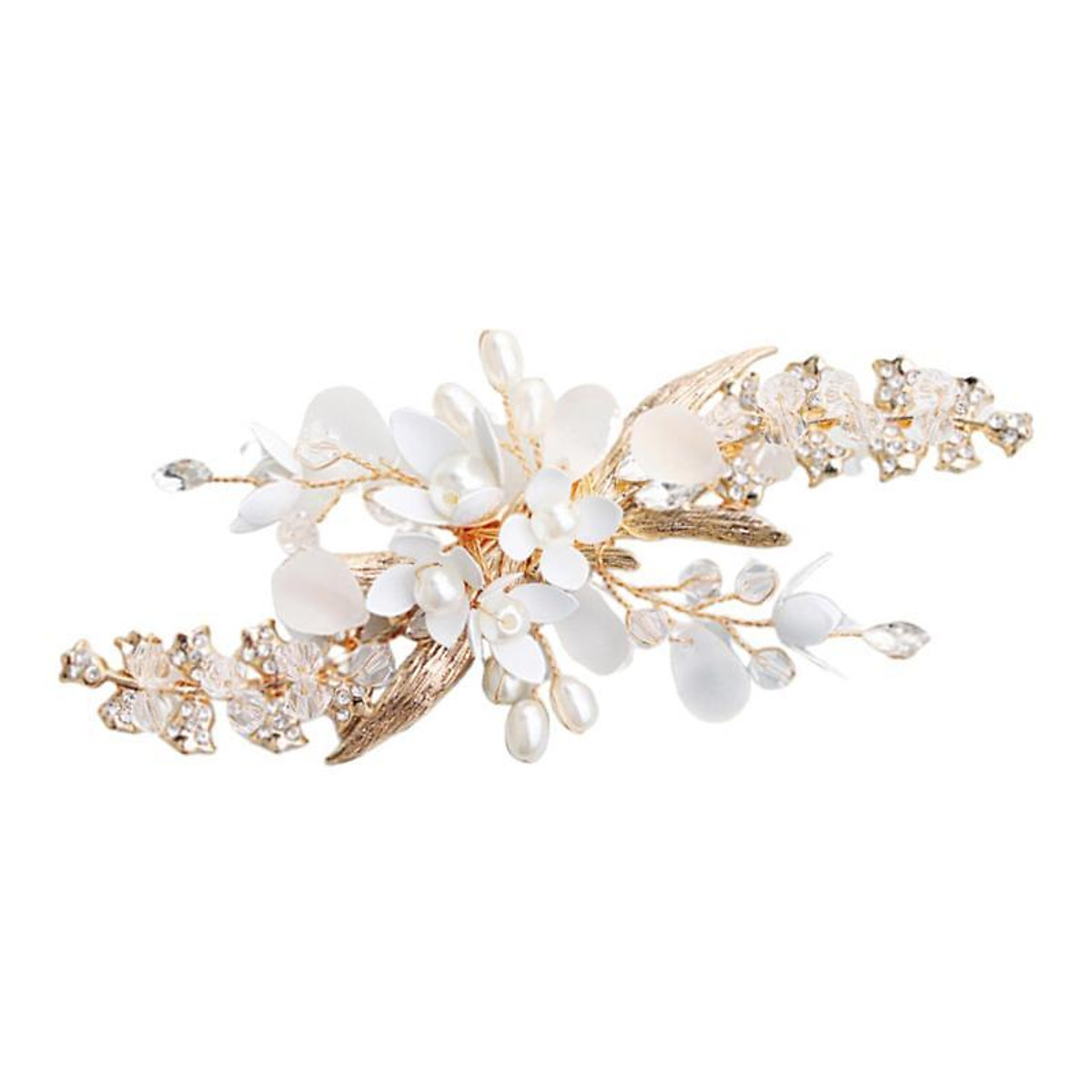 Mua Gold Tone Hair Clip White Flowers Vine Hairpin Barrette Hair Accessories tại Magideal2 Mua Gold Tone Hair Clip White Flowers Vine Hairpin Barrette Hair Accessories tại Magideal2