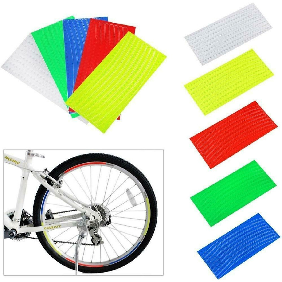 Tem dán vành phản quang xe đạp Kiotool an toàn đạp đêm