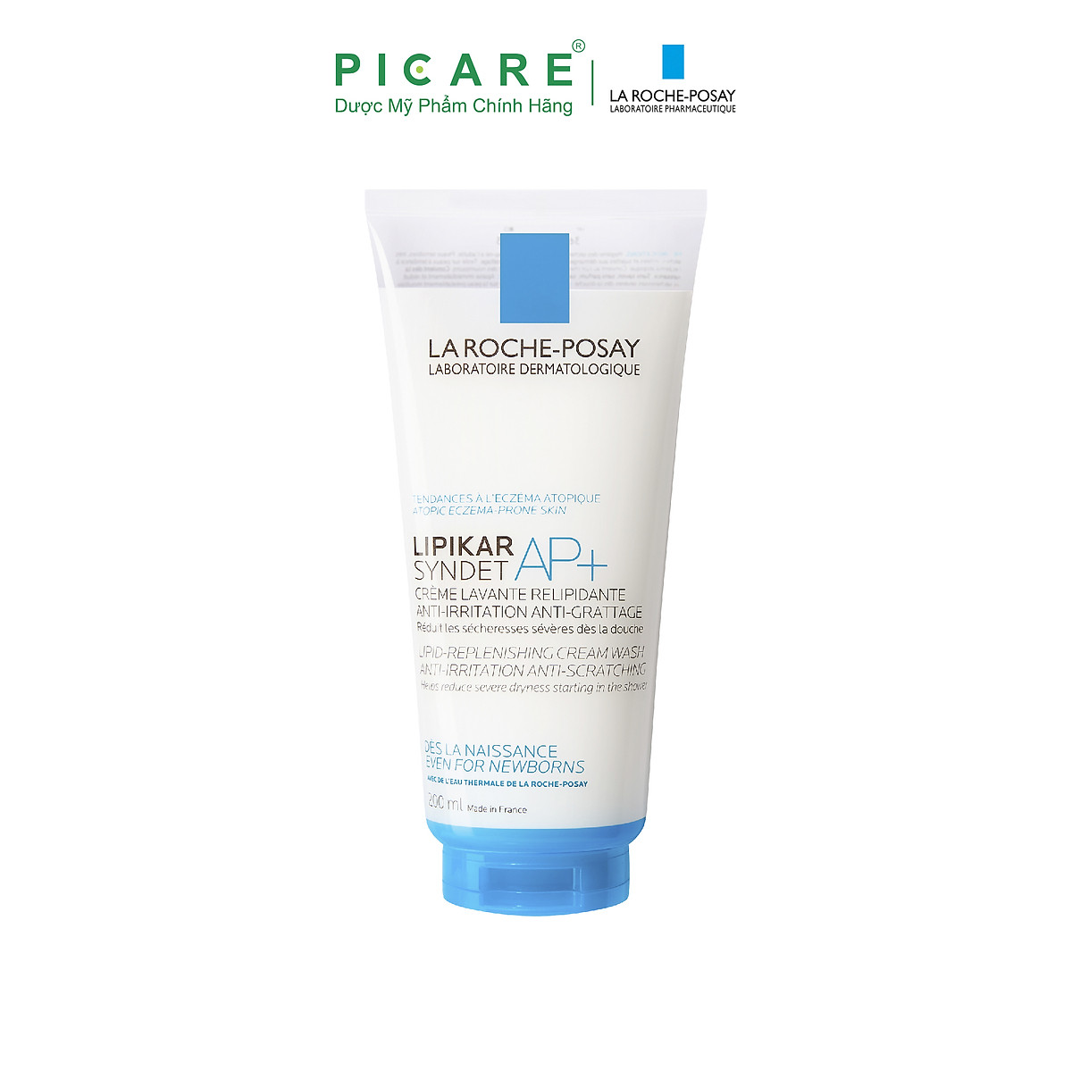 Sữa Rửa Mặt Và Tắm Cho Da Khô, Da Nhạy Cảm, Mẫn Ngứa La Roche-Posay Lipikar Syndet AP+ Cream (200ml)