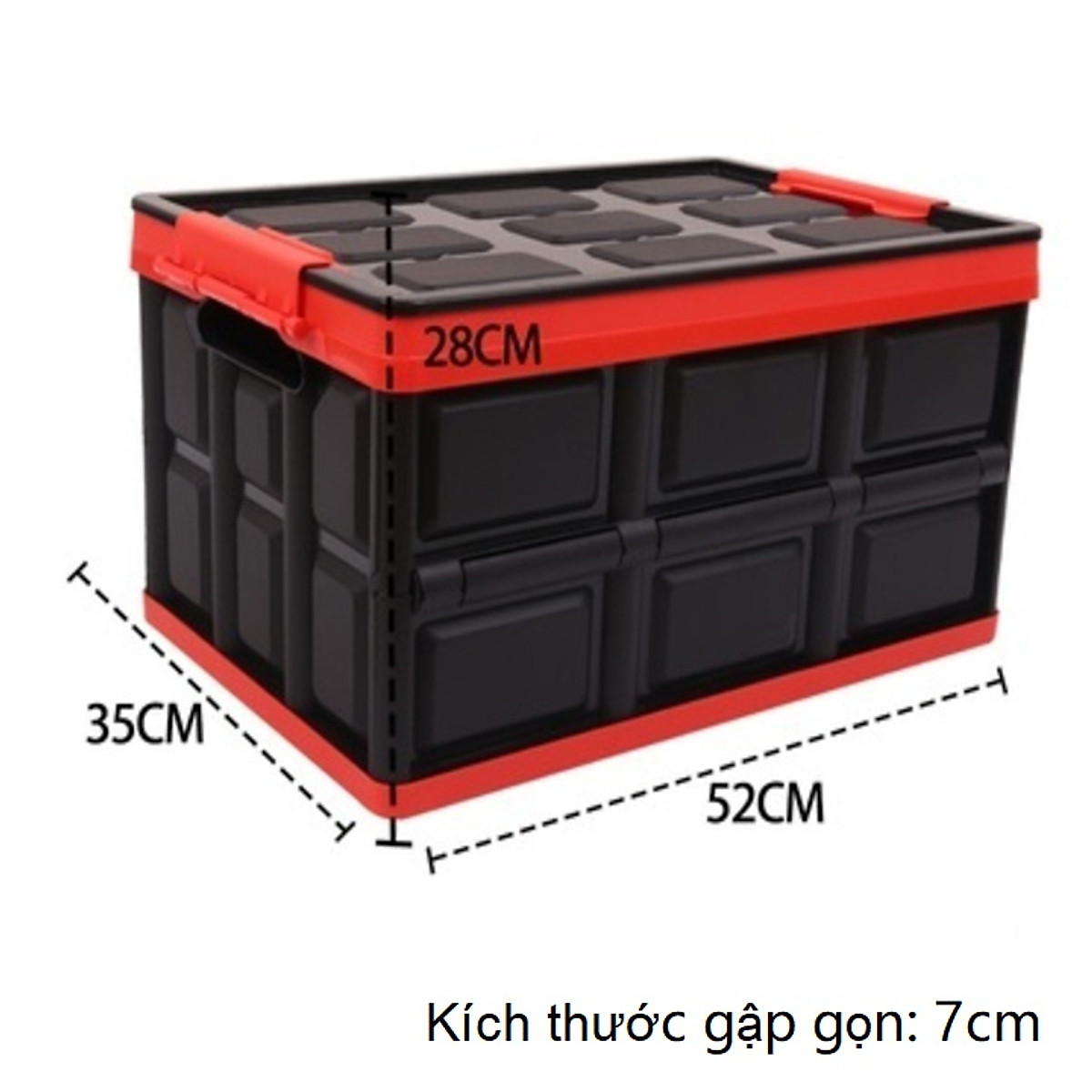 Hộp đựng đồ đa năng gấp gọn để cốp sau ô tô dung tích 55 lít